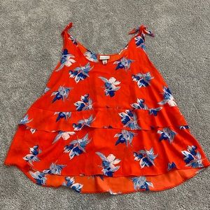 Ava & Viv Orange and Blue Floral tank top